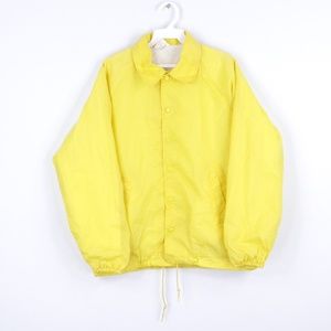 NOS 80s Coaches Windbreaker Jacket Yellow Mens S